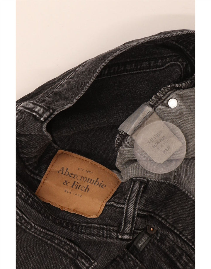 ABERCROMBIE & FITCH Vaqueros ajustados para hombre W30 L32 Algodón gris