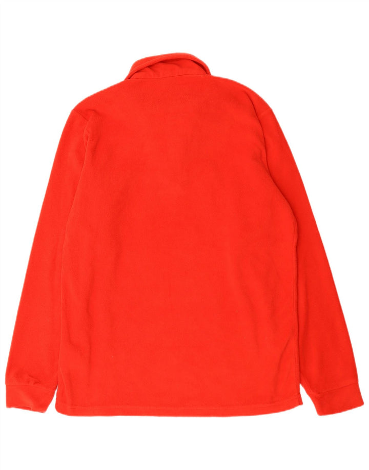 Brugi - Jersey de forro polar con cuello y cremallera para hombre, poliéster rojo grande