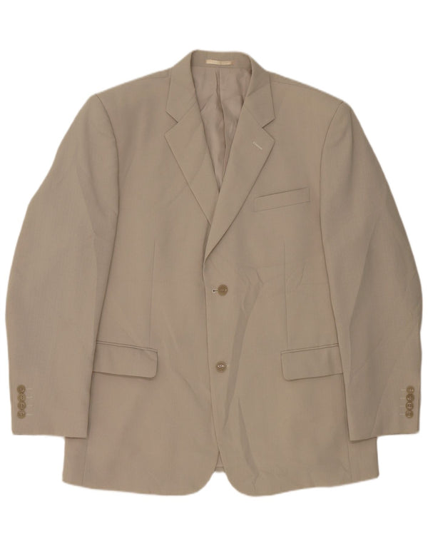 Vintage Hombres 2 Botón Blazer Chaqueta Reino Unido 44 2XL Gris Poliéster
