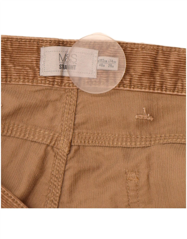 MARKS & SPENCER Pantalones rectos de pana para hombre W40 L29 Algodón beige