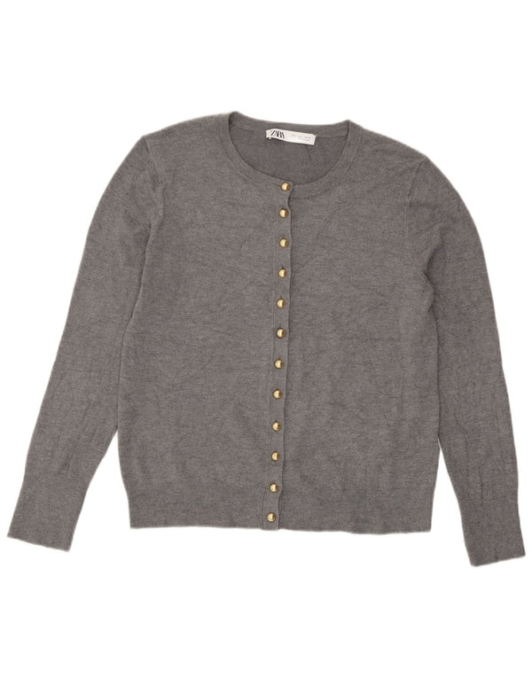 Zara - Cárdigan para mujer, talla 40, talla grande, viscosa moteada gris