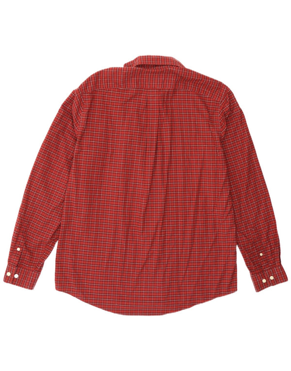 Eddie Bauer Camisa de franela de ajuste relajado para hombre Algodón a cuadros burdeos grande