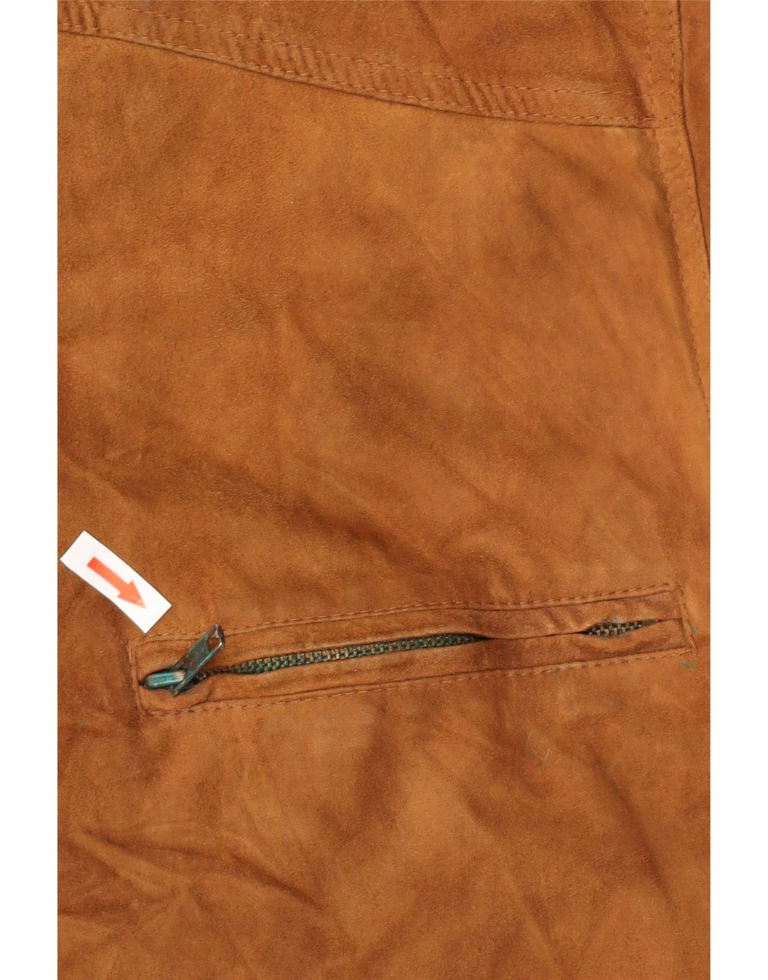 Vintage hombres ante bomber chaqueta Reino Unido 38 cuero marrón medio