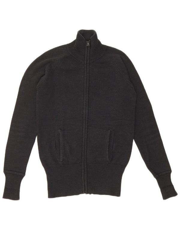 Zara Mujer Cárdigan Suéter UK 12 Mediano Negro Algodón