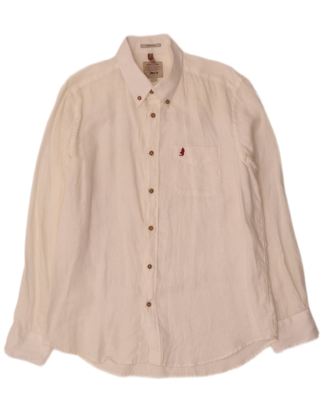 Marlboro Classics - Camisa de corte regular para hombre, talla grande, color blanco roto