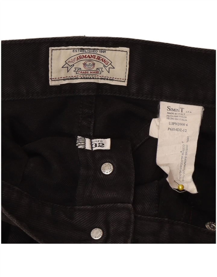 Armani Jeans rectos para hombre W32 L28 Algodón negro
