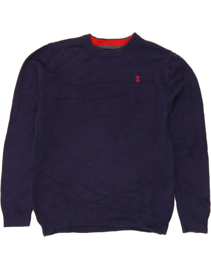 IZOD Boys Regular Crew Neck Jumper Sweater 14-15 Years Large  Navy Blue Vintage Izod and Second-Hand Izod from Messina Hembry 