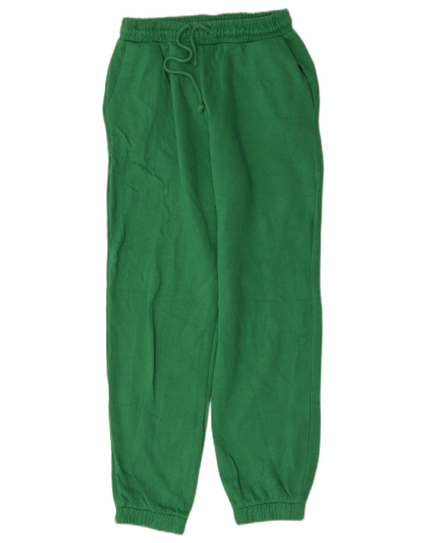 Zara Mujer Pantalones De Chándal Joggers UK 42 Algodón Verde Medio