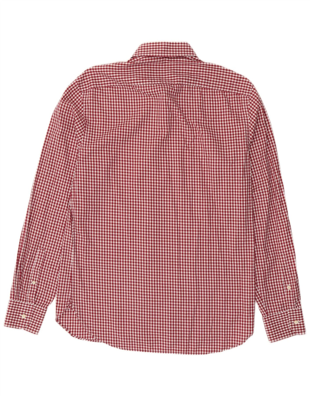 Boggi Camisa a cuadros para hombre, ajuste personalizado, talla 40 15 1/2 Medium Borgoña Gingham