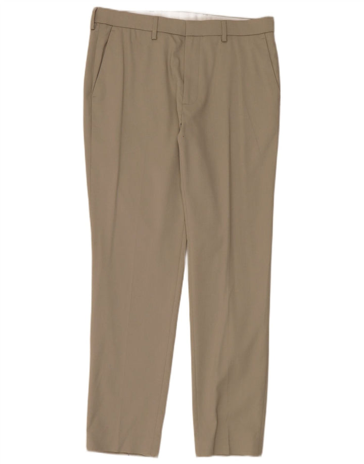 Marks & Spencer Pantalones chinos ajustados para hombre W34 L31 Poliéster beige