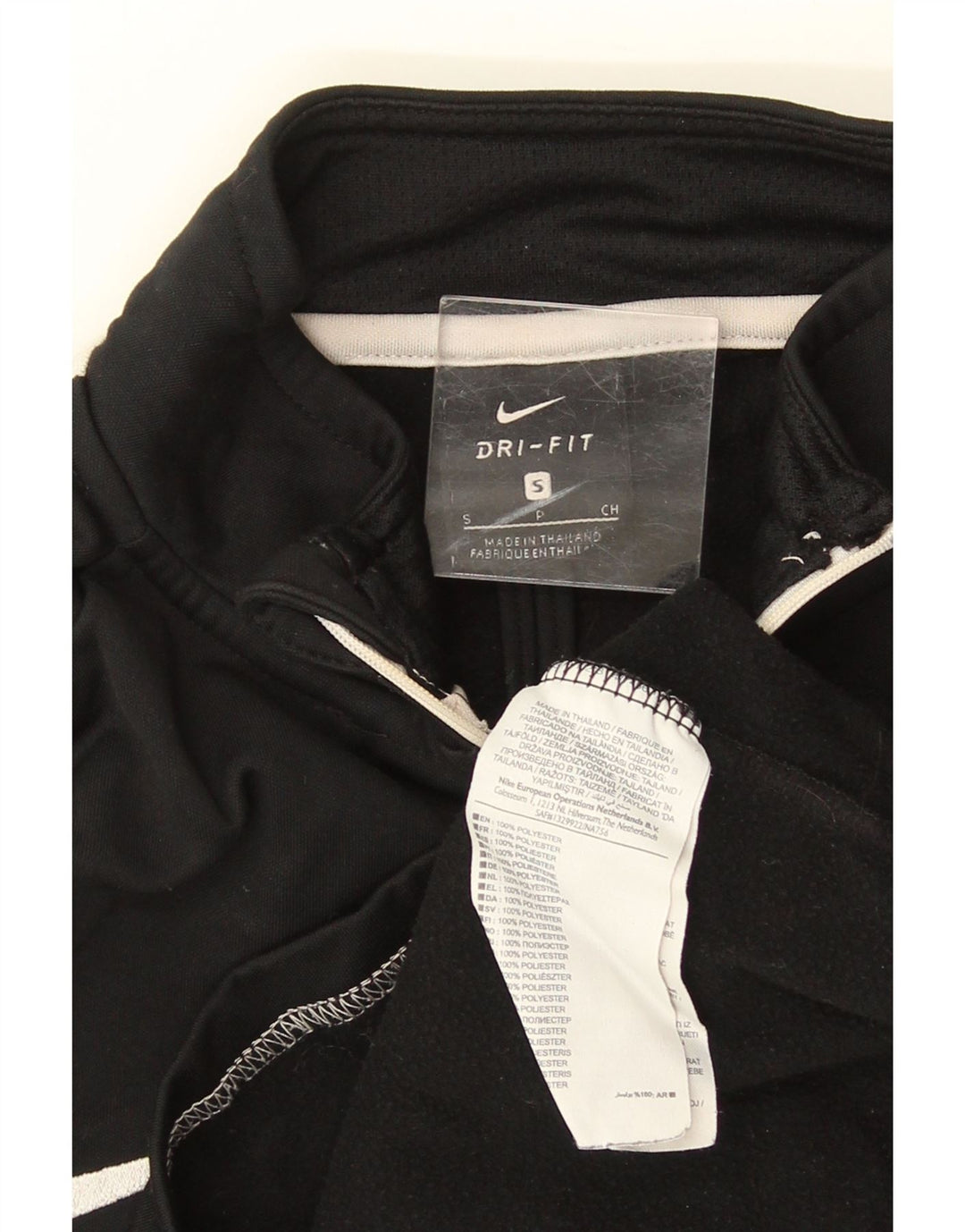 Nike Dri Fit Sudadera con cuello y cremallera para hombre, talla pequeña, color negro