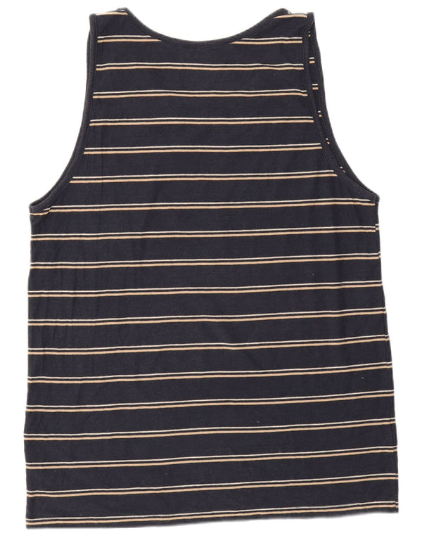Billabong Mens Tailored Fit Chaleco Top Grande Azul Marino Rayas Algodón