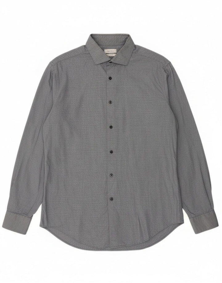 Calvin Klein Camisa Slim Fit para Hombre Grande Azul Marino Geométrico