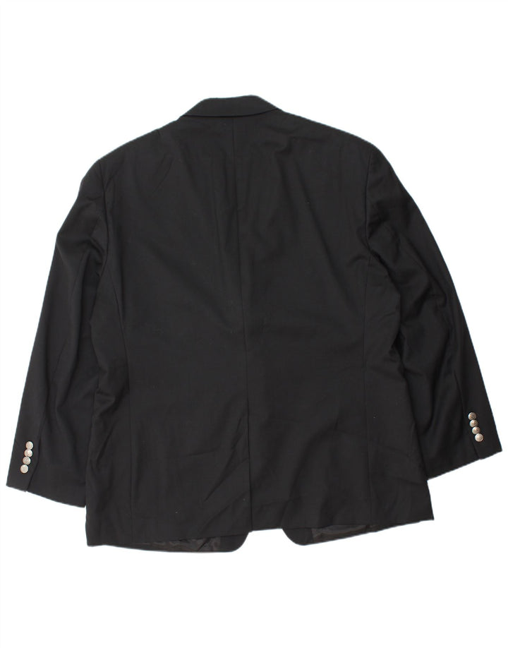 CHAPS Mens 3/4 Sleeve 2 Button Blazer Jacket UK 40 Large Black Wool