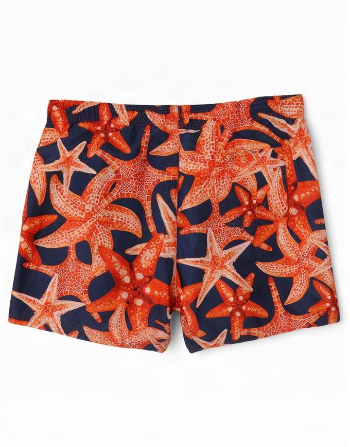 Bañador Hugo Boss Hombre con Estampado Abstracto Grande Azul Marino Poliamida