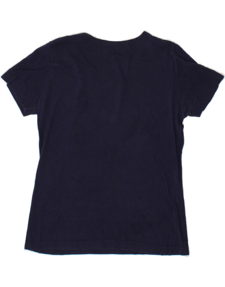 LACOSTE Womens T-Shirt Top Size 42 Large Navy Blue Cotton Vintage Lacoste and Second-Hand Lacoste from Messina Hembry 