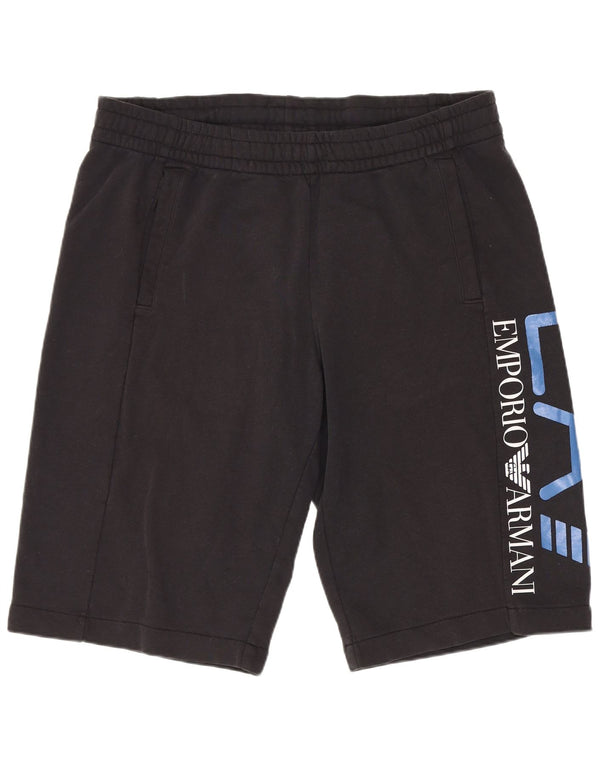 Emporio Armani Mens Graphic Sport Shorts Grande Algodón Negro