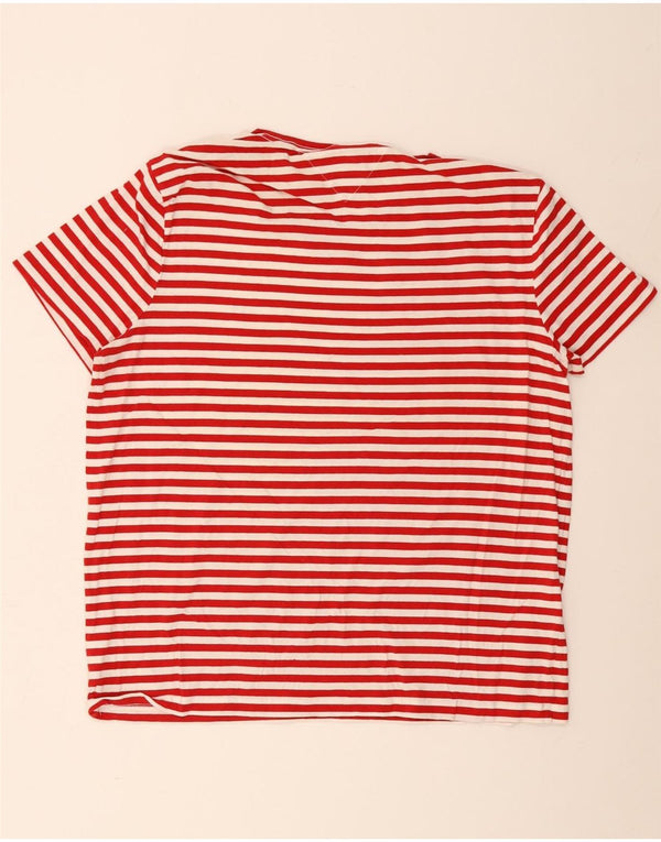 Tommy Hilfiger Camiseta para hombre Top 3XL Algodón a rayas rojas