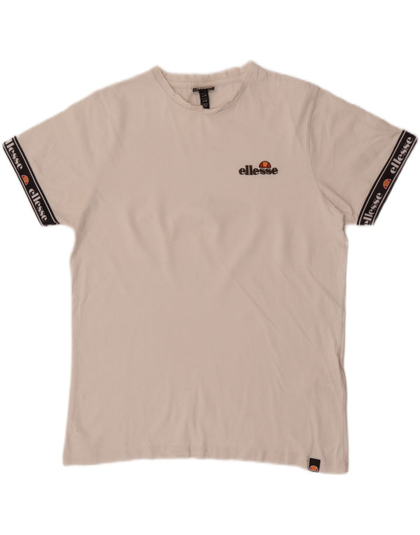 Ellesse Hombre Camiseta Gráfica Top Medium Blanco Colorblock Algodón