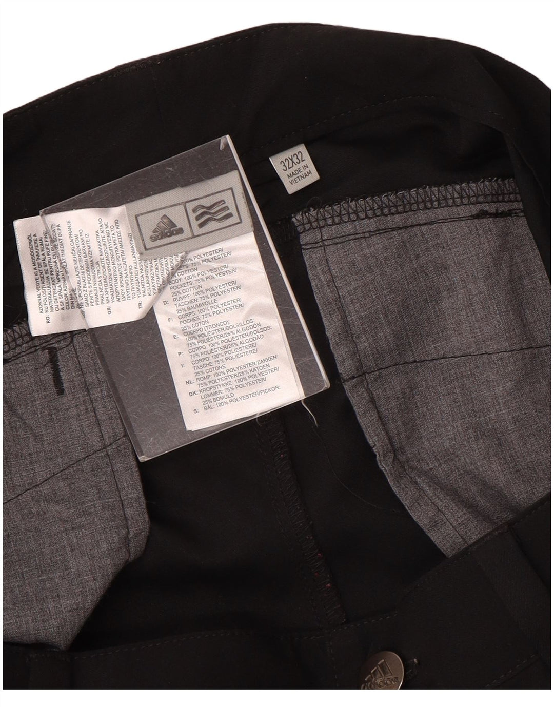 Adidas Pantalones Chinos Slim Para Hombre W32 L32 Poliéster Negro