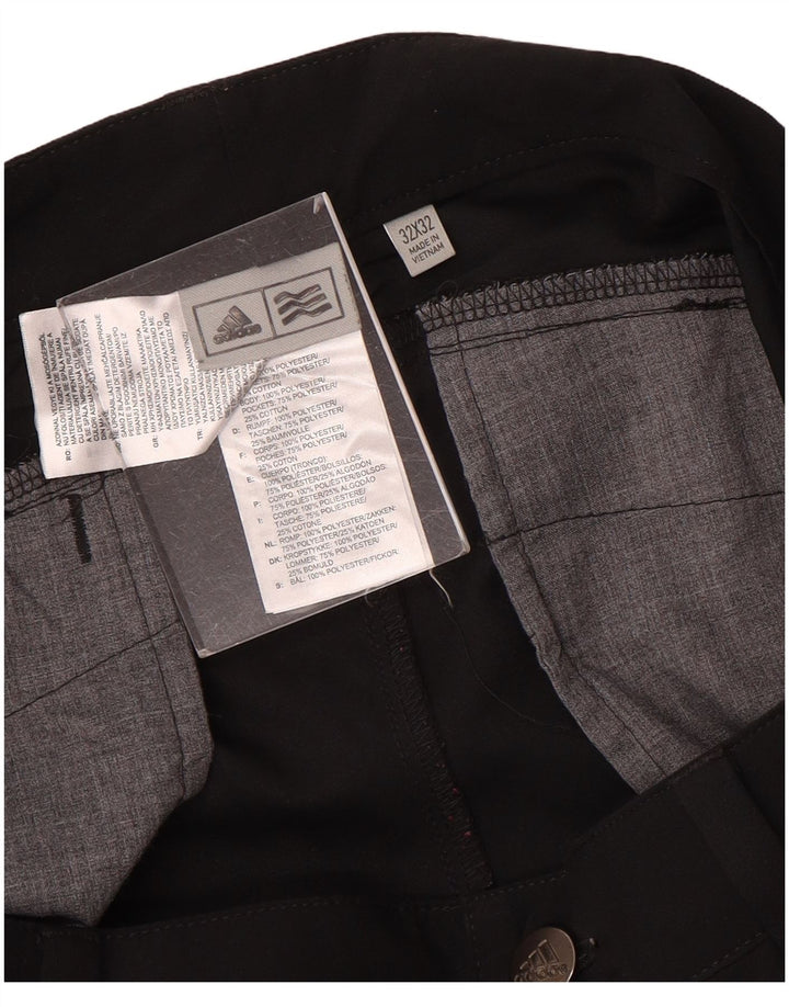 Adidas Pantalones Chinos Slim Para Hombre W32 L32 Poliéster Negro