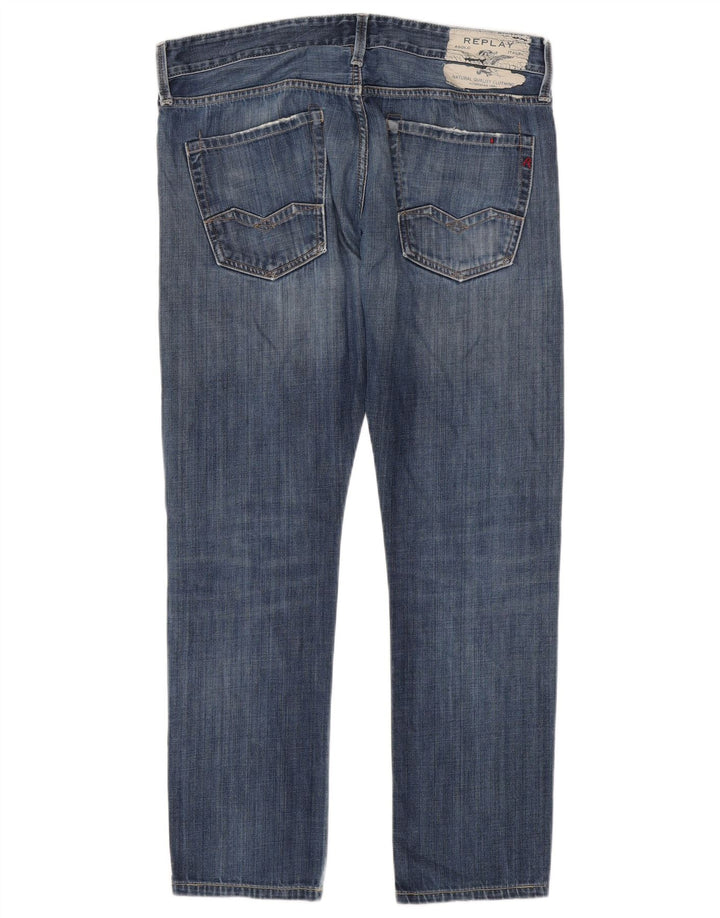 Replay Vaqueros ajustados desgastados Waitom para hombre W36 L30 Azul