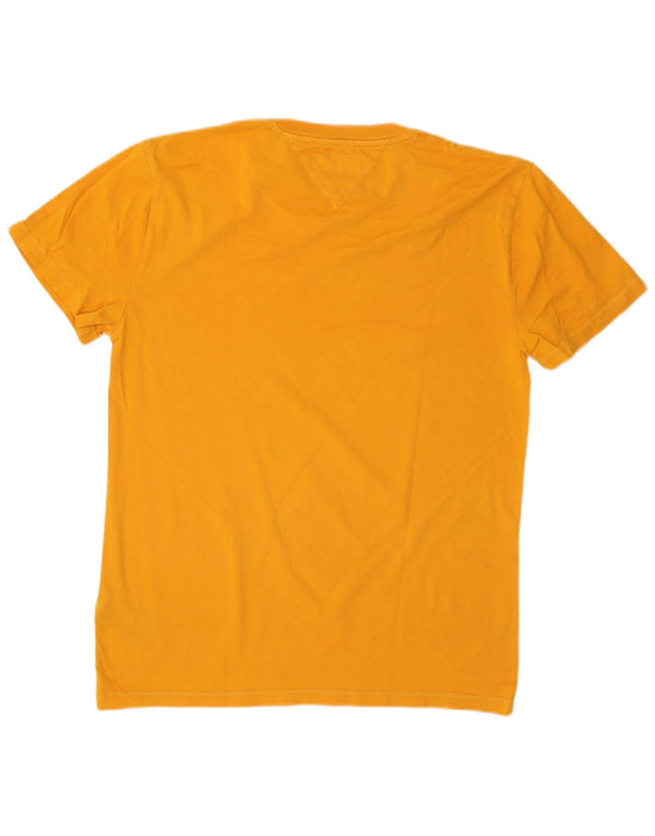 TOMMY HILFIGER Camiseta gráfica de ajuste regular para hombre Top pequeño de algodón amarillo