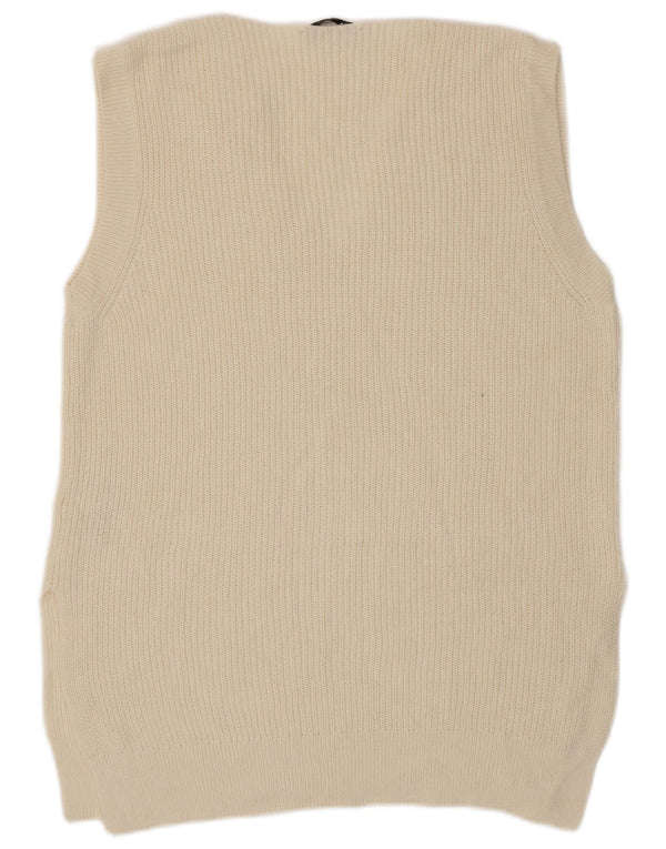 Zara Hombre Chaleco Tank Top Small Algodón Beige