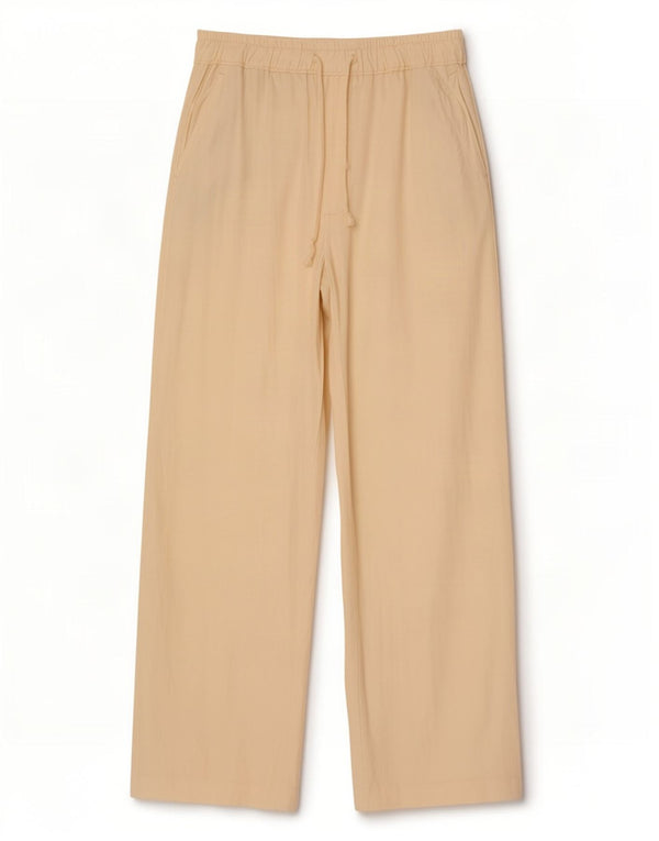 Zara Mujer Pantalones Casuales De Pierna Ancha Pequeño W26 L27 Beige