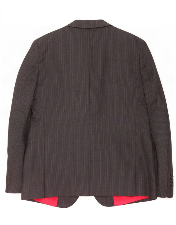 Tommy Hilfiger Chaqueta tipo blazer de 2 botones para hombre IT 56 3XL Gris a rayas