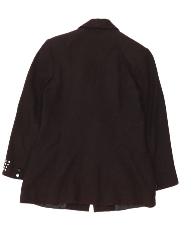 Vintage mujer 1 botón Blazer chaqueta IT 46 grande negro