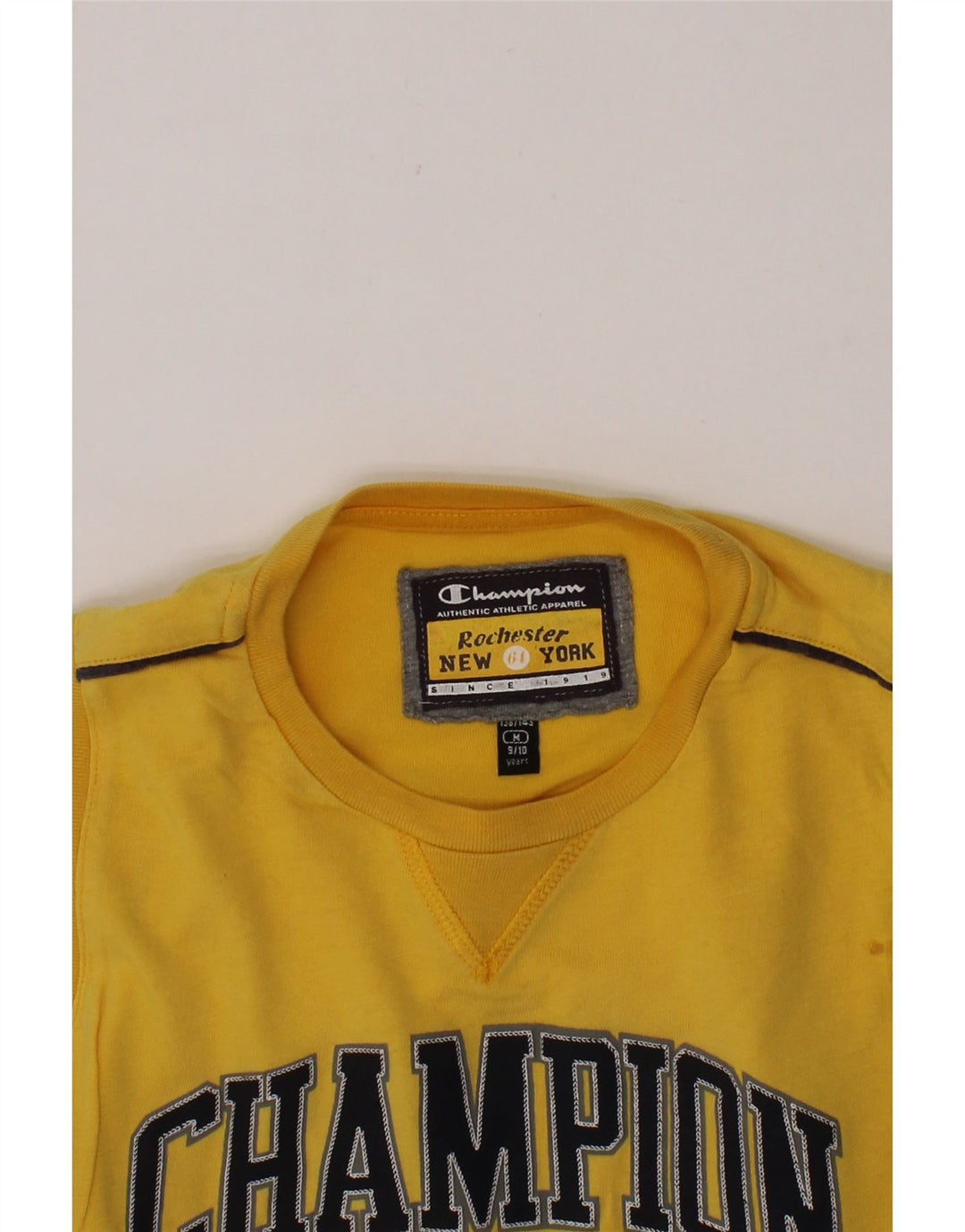 CHAMPION Boys Graphic Vest Top 9-10 Years Medium Yellow Vintage Champion and Second-Hand Champion from Messina Hembry 