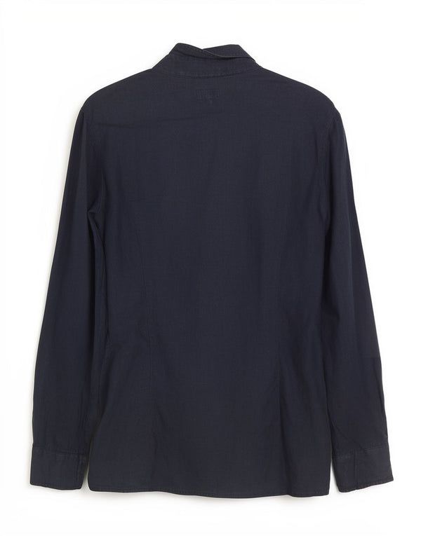 Camisa tipo pulóver para mujer Armani Jeans IT 42 Medium Navy Blue Linen