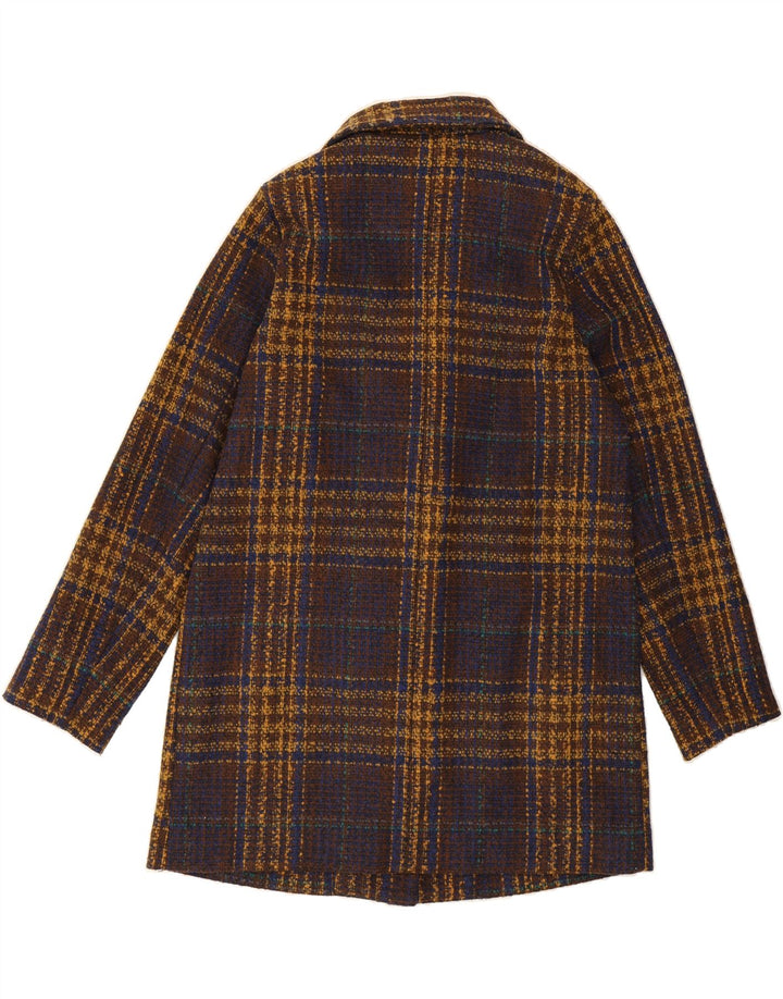 ESCANDELLE Womens Double Breasted Coat UK 16 Large Brown Check Polyester Vintage Escandelle and Second-Hand Escandelle from Messina Hembry 