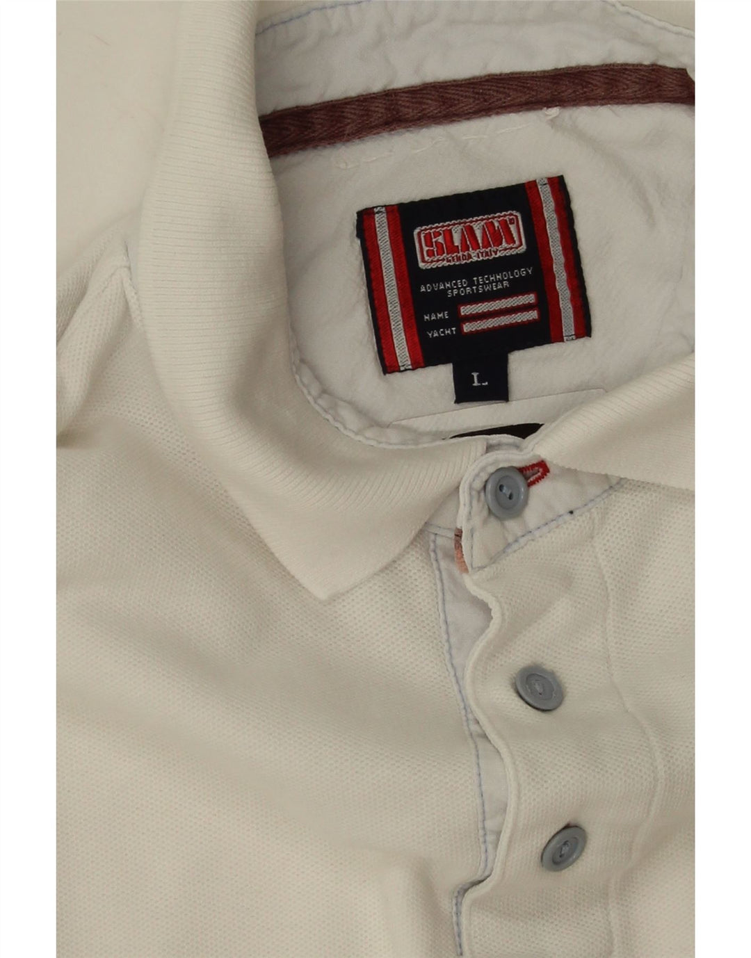 Slam Polo para hombre de algodón blanco grande
