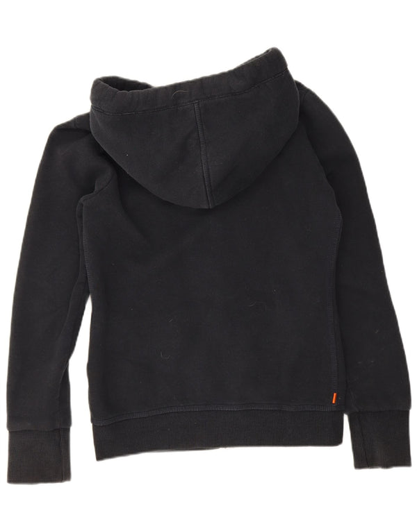 Superdry Sudadera con capucha y cremallera para hombre, talla pequeña, algodón azul marino