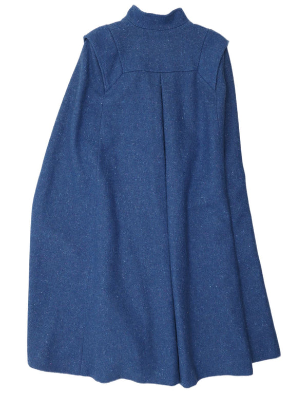Jimmy Hourihan Capa para mujer UK 44 Lana virgen moteada azul medio