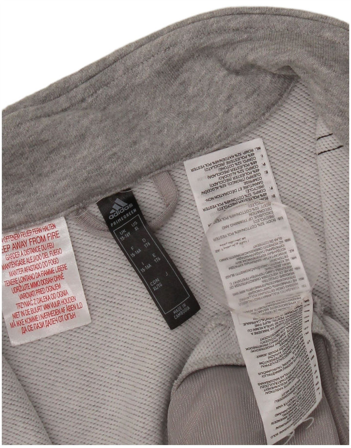 Adidas - Chándal para niño, chaqueta superior, 15-16 años, algodón gris