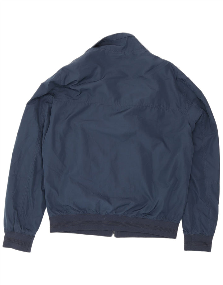 Zara Mens Bomber Jacket UK 40 Grande Azul Marino Poliéster