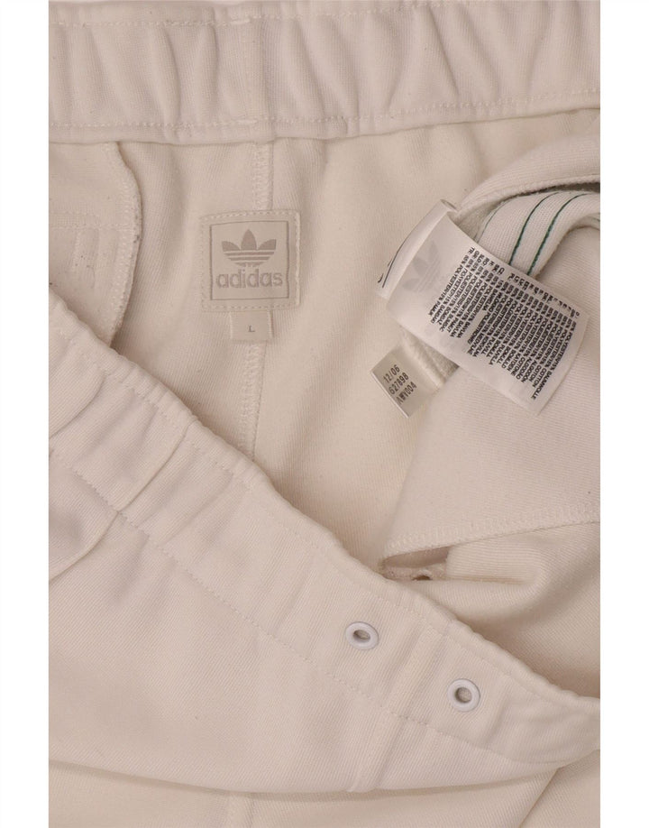 Adidas - Pantalones cortos deportivos para hombre, tamaño grande, poliéster blanco