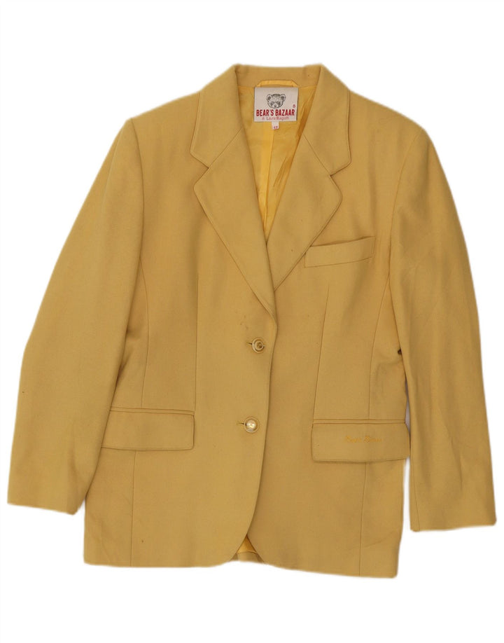 Laura Biagiotti Chaqueta Blazer de 2 Botones para Mujer IT 42 Amarillo Medio