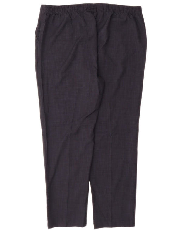 Pantalones de traje de cintura alta para mujer Marks & Spencer UK 20 2XL W40 L30 Azul marino