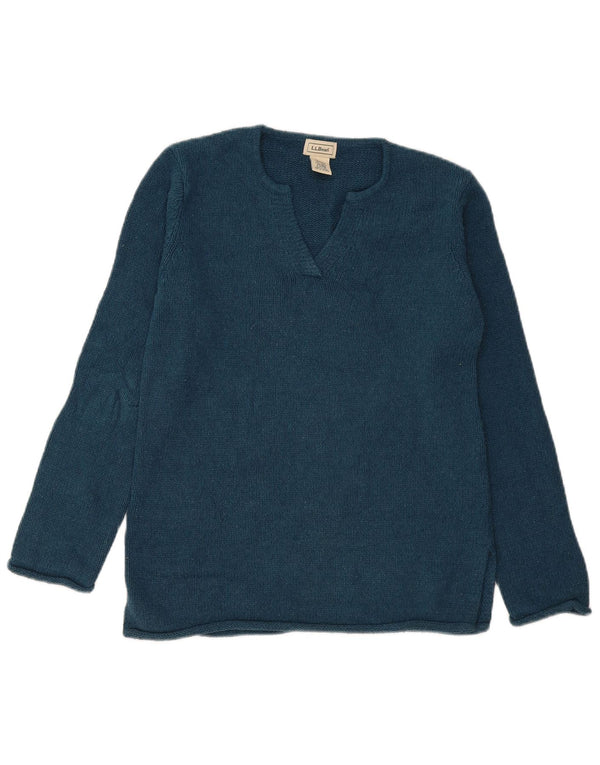 L.L.Bean Jersey extragrande con cuello en V para mujer UK 6 XS Seda azul marino