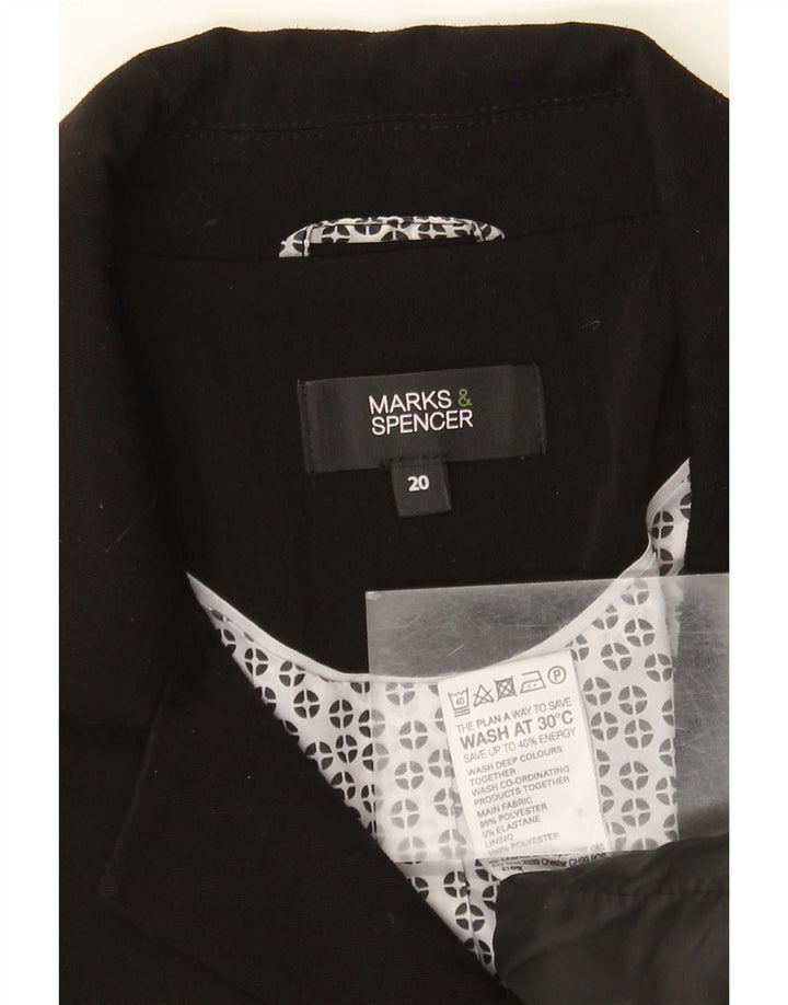 Marks & Spencer Chaqueta tipo blazer de 2 botones para mujer UK 20 2XL Poliéster negro