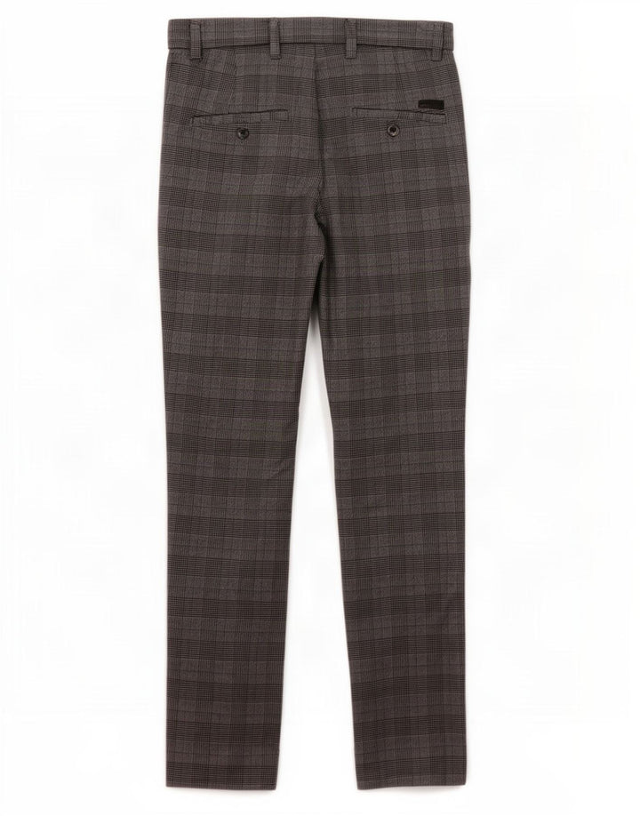 Jack & Jones Mens Marco Slim Traje Pantalones W28 L30 Gris Cuadros Poliéster