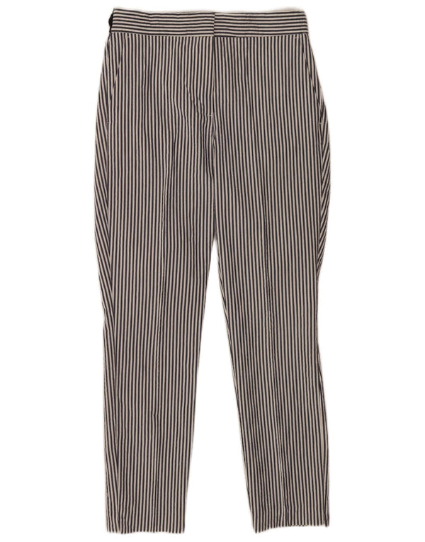 Zara Mujer Pantalón Chino Slim Fit Mediano W28 L27 Algodón A Rayas Azul