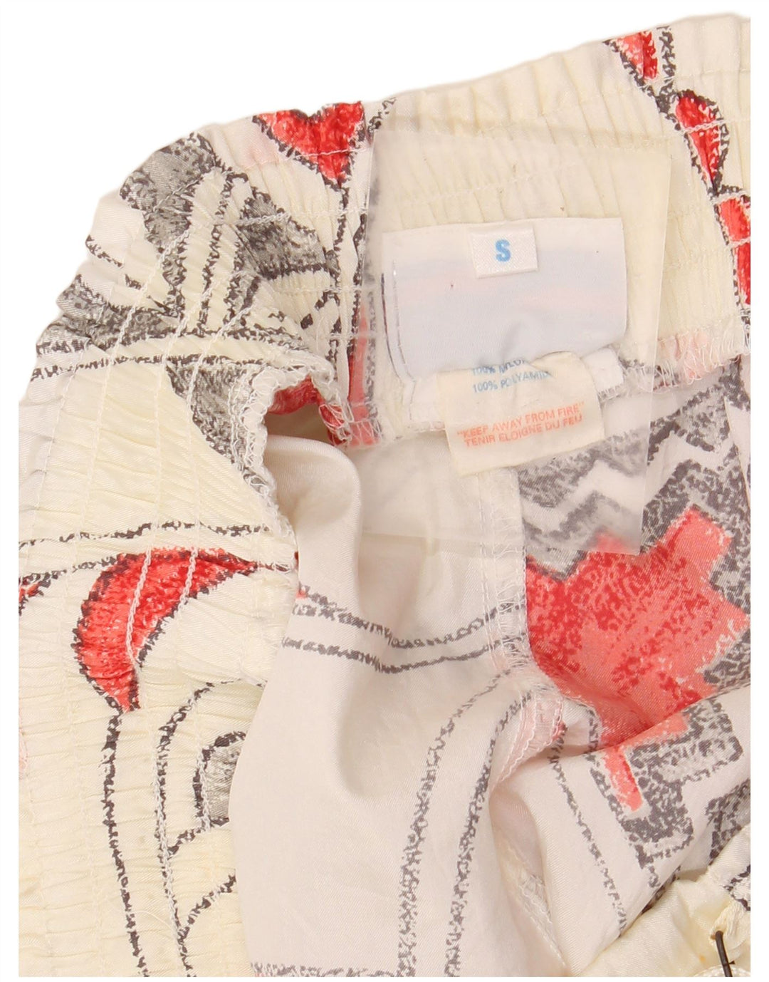 REEBOK Bañador para Mujer UK 10 Small White Geométrico Nylon