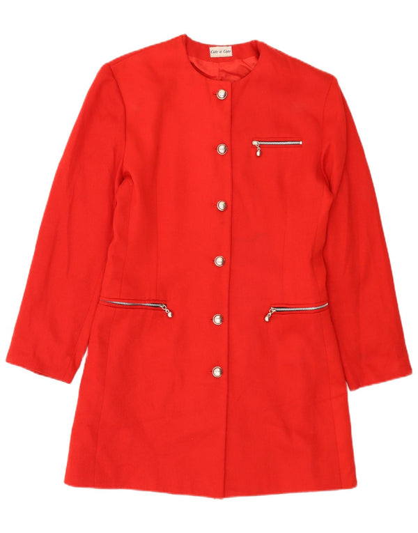 Cote A Cote Chaqueta tipo blazer larga de 6 botones para mujer UK 10 Small Red