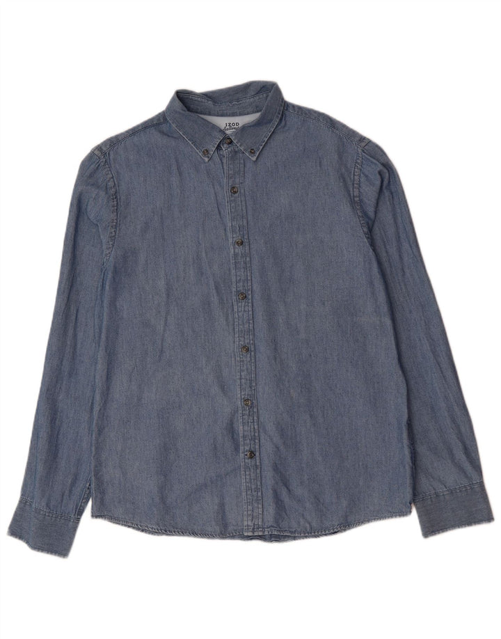 IZOD Camisa vaquera de agua salada para hombre Algodón azul grande