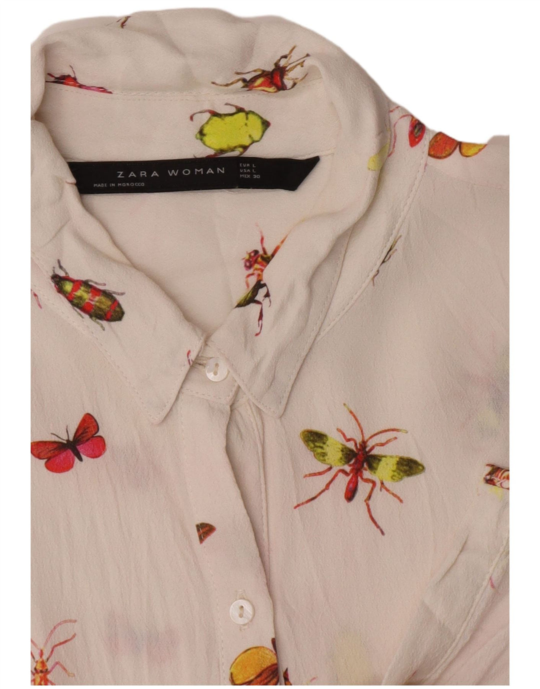 Zara Mujer Blusa Camisa UK 46 Large Blanco